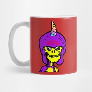 Future Cyborg Unicorn Skull Brain Terminator Candy Unicorn Blast Surreal Pop Art Steam Punk Mug